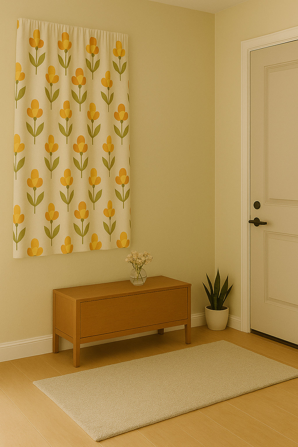 Retro_Flowers_3inch_Pencil_Pleat_Curtain_Hall